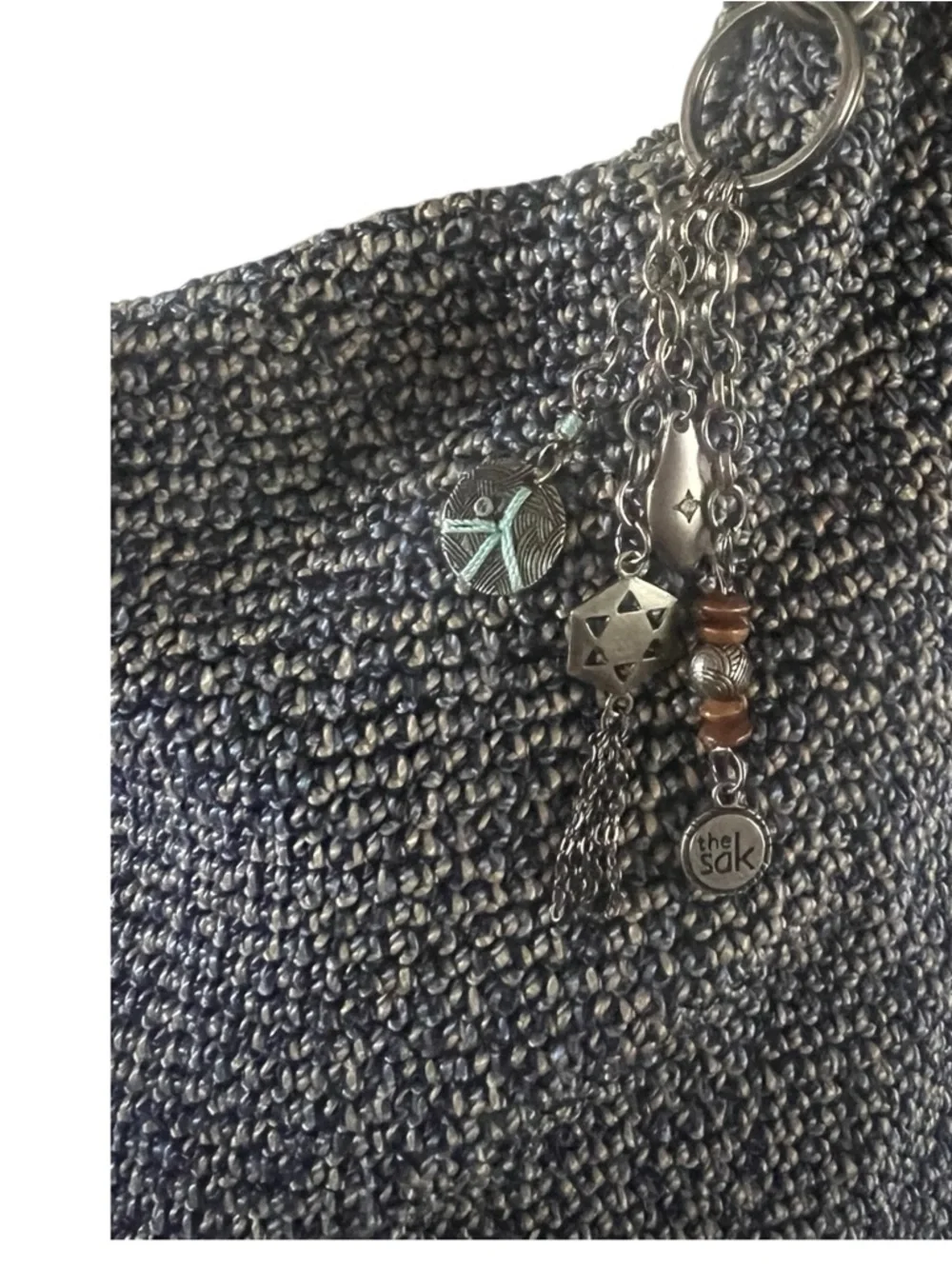 The Sac Sequoia Crochet Hobo Bag Urban Static black/gray and white.